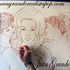 cuadro sara montiel con angelitos en proceso, pintado por juan grande